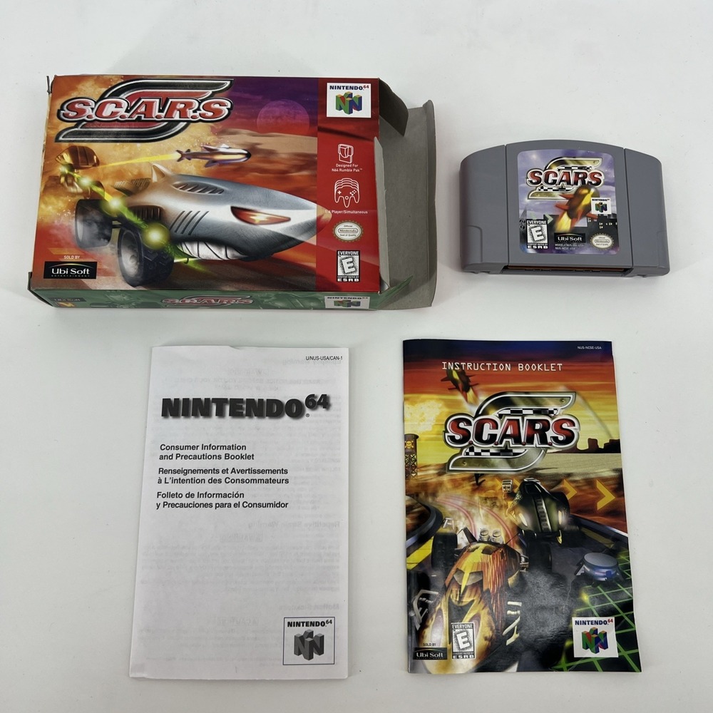 SCARS S.C.A.R.S. N64 Complete In Box Manual CIB Nintendo 64 Tested Authentic
